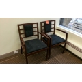 Black Felt Cloth Wooden Side Guest Reception Chair